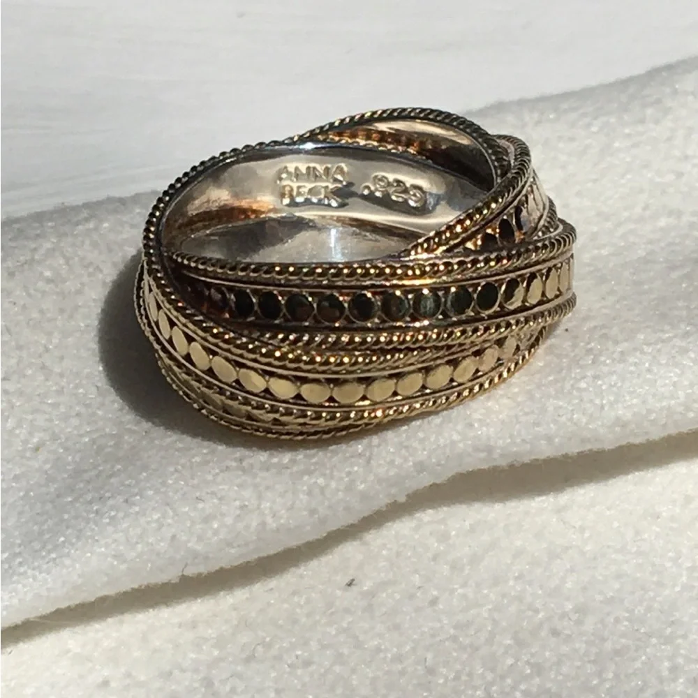 Anna Beck Twist Ring 925 18k GP